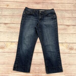 DKNY Jeans Womens 6 Capri Dark Wash Stretch Blue